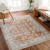 AVNI Machine Washable Traditional Boho Burnt Orange Rug