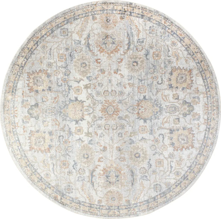 ESTHER Machine Washable Traditional Boho Grey/Oatmeal Rug