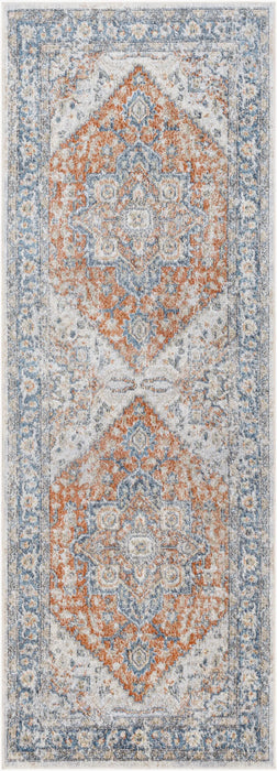 RIVER Machine Washable Traditional Boho Burnt Orange Rug