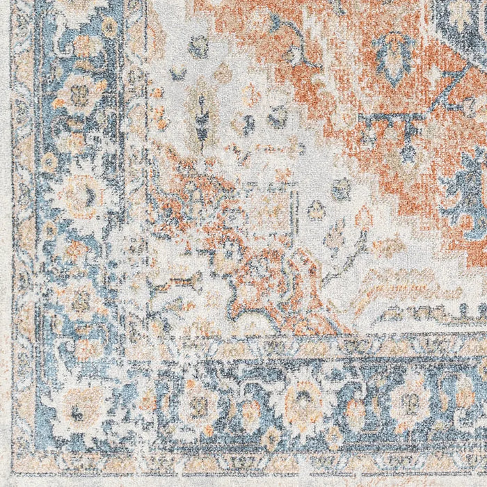 RIVER Machine Washable Traditional Boho Burnt Orange Rug