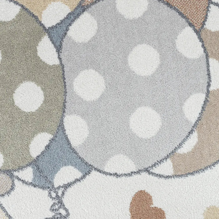 BALLON BUDDY Kids Machine Washable Multicolour/Beige Bedroom Rug Multicolour