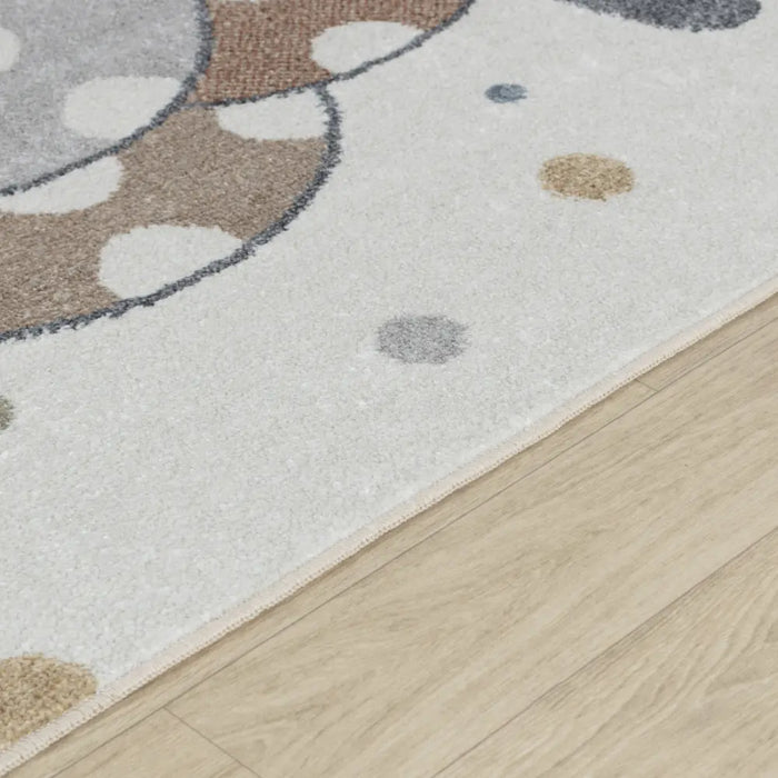 BALLON BUDDY Kids Machine Washable Multicolour/Beige Bedroom Rug Multicolour