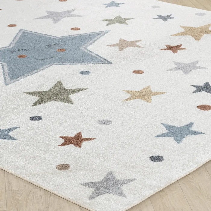 SUPERMAMA Kids Machine Washable Multicolour/Blue/Bedroom Rug Multicolour