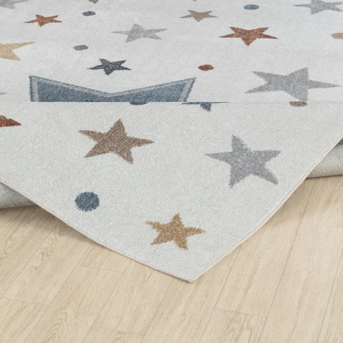 SUPERMAMA Kids Machine Washable Multicolour/Blue/Bedroom Rug Multicolour