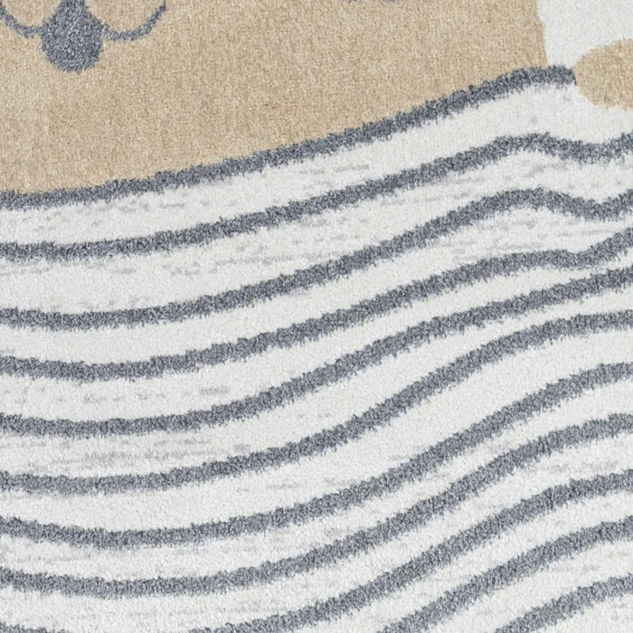 CATNAP Kids Machine Washable Brown/Beige Bedroom Rug Beige