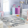 Vroomville Kids Machine Washable Blue/Grey Bedroom Rug
