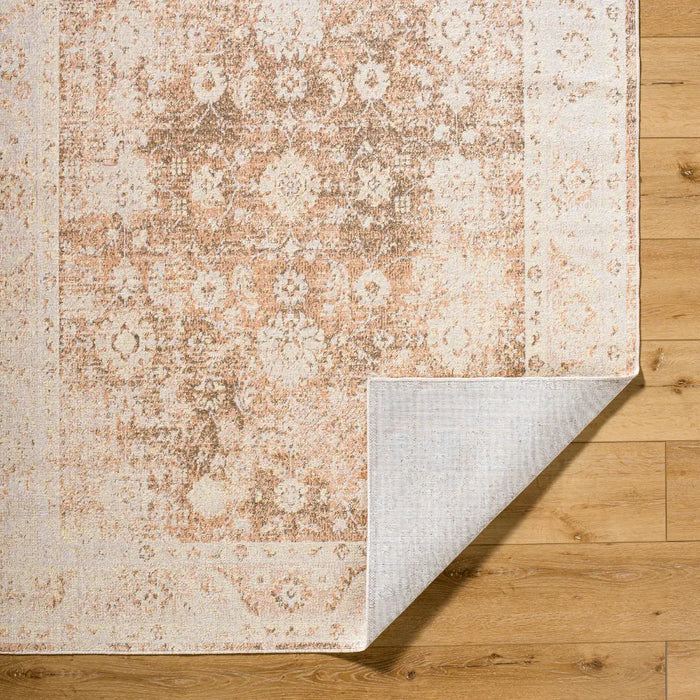 ANSELINE Machine Washable Traditional Boho Rust Rug