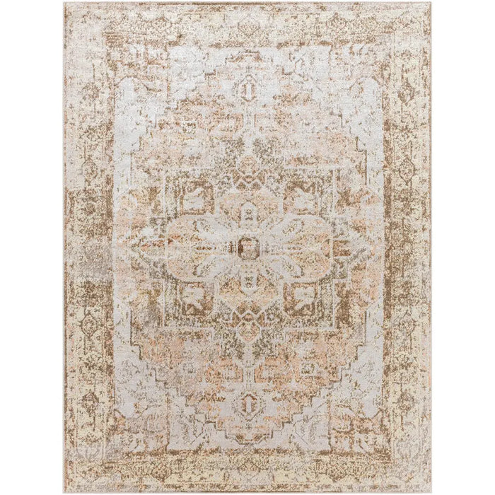 VIVIAN RIDGE Machine Washable Traditional Boho Clay/Dark Brown Rug