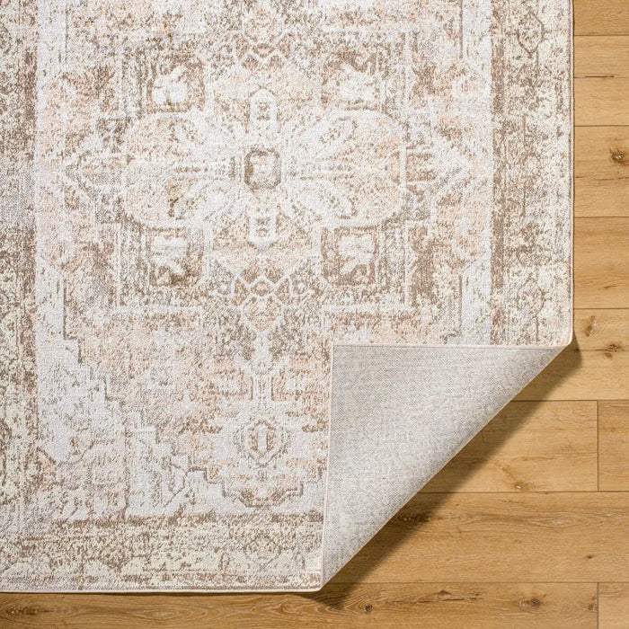 VIVIAN RIDGE Machine Washable Traditional Boho Clay/Dark Brown Rug