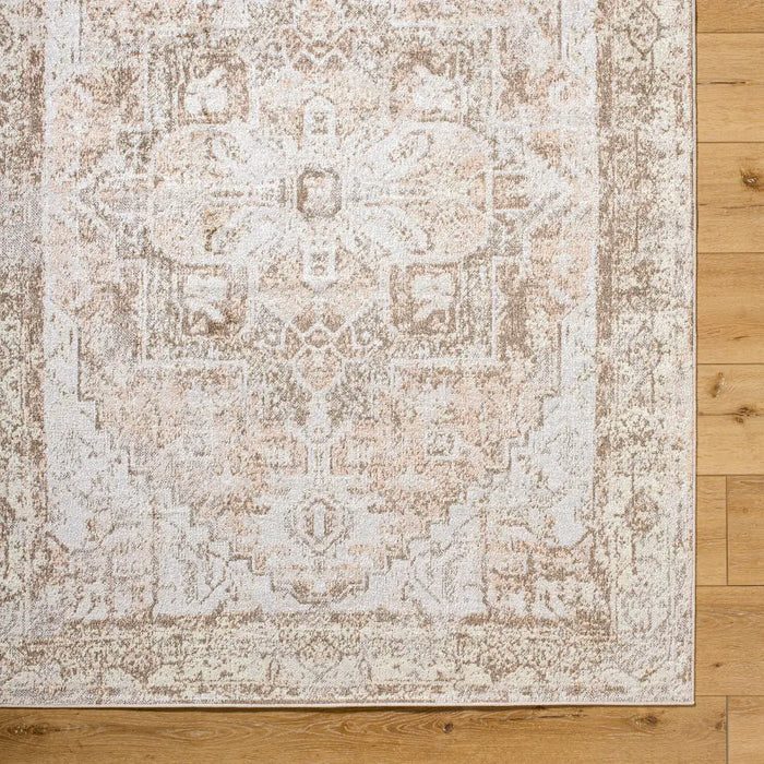 VIVIAN RIDGE Machine Washable Traditional Boho Clay/Dark Brown Rug