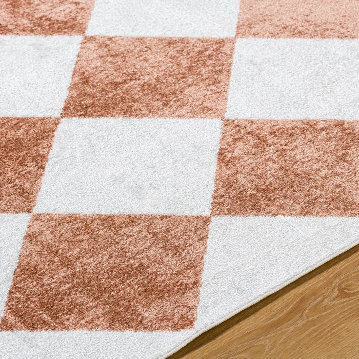 GHISLAINE Machine Washable Modern Boho Diamond Rust Rug