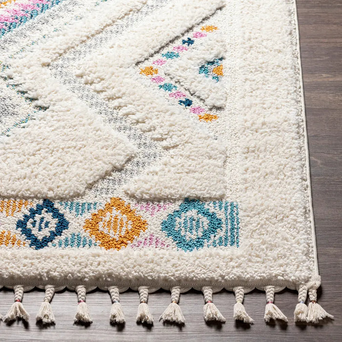 LILO Shaggy Modern Boho Plush Pile Ivory Rug