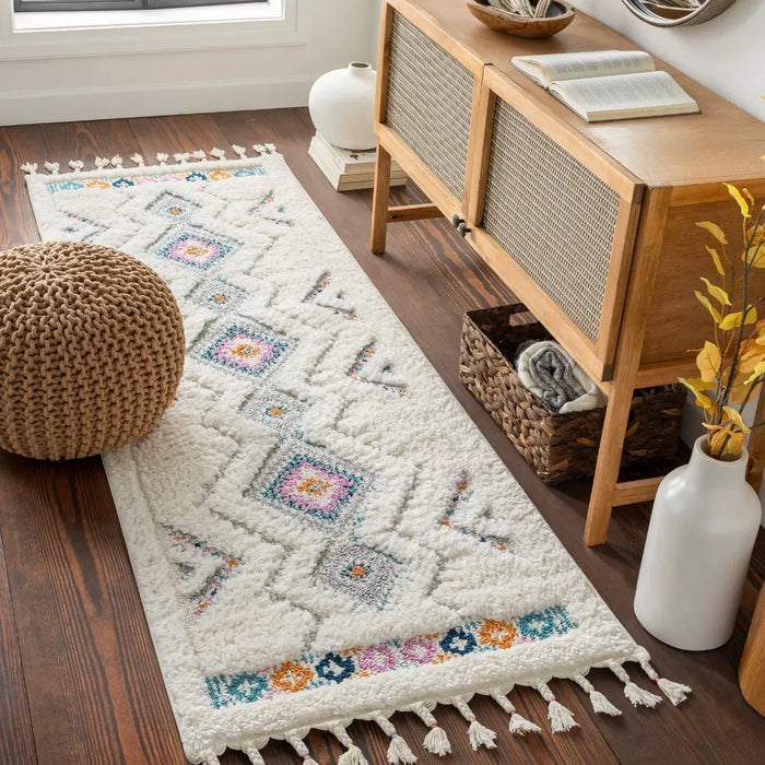 LILO Shaggy Modern Boho Plush Pile Ivory Rug