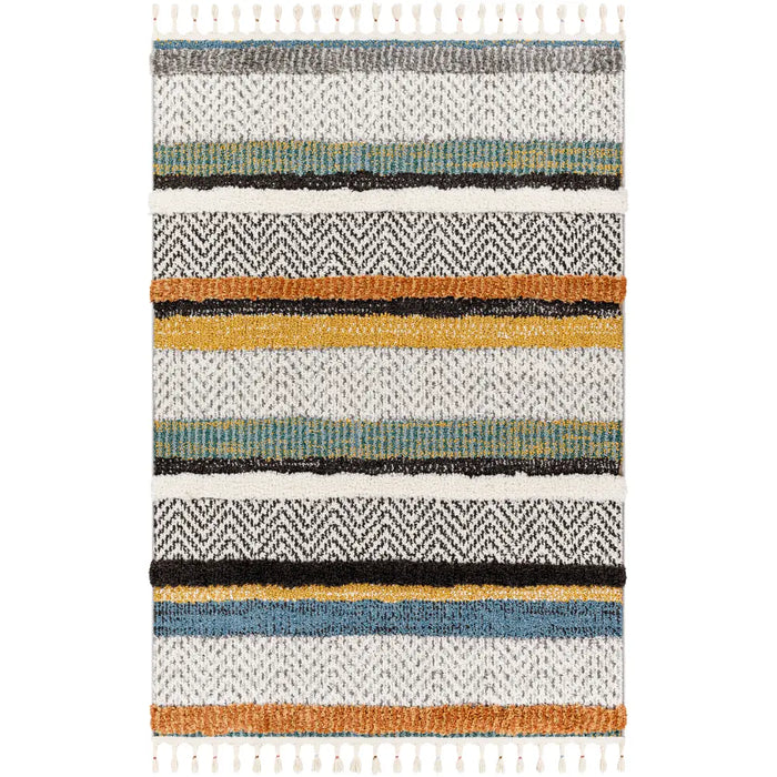 Luciana Shaggy Modern Boho Plush Pile Cream Rug