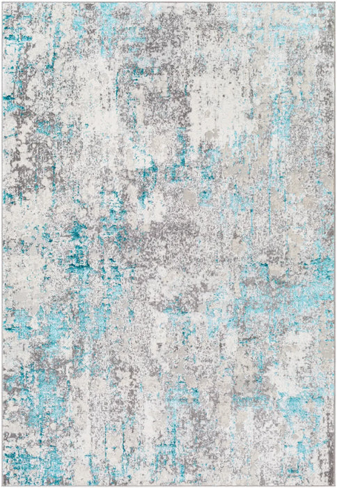 Parker Abstract Modern Marble Teal Rug