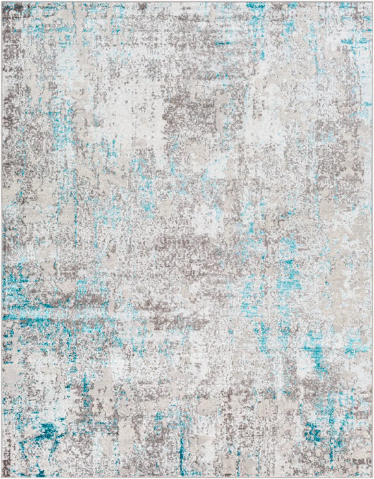 Parker Abstract Modern Marble Teal Rug