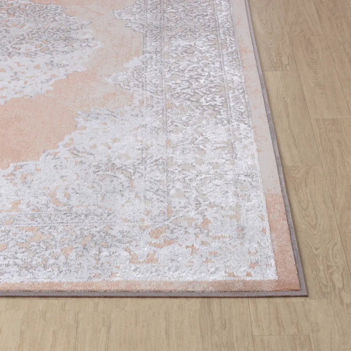 DEFNE Vintage Traditional Oriental Boho Beige/White Rug