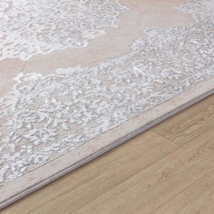 DEFNE Vintage Traditional Oriental Boho Beige/White Rug