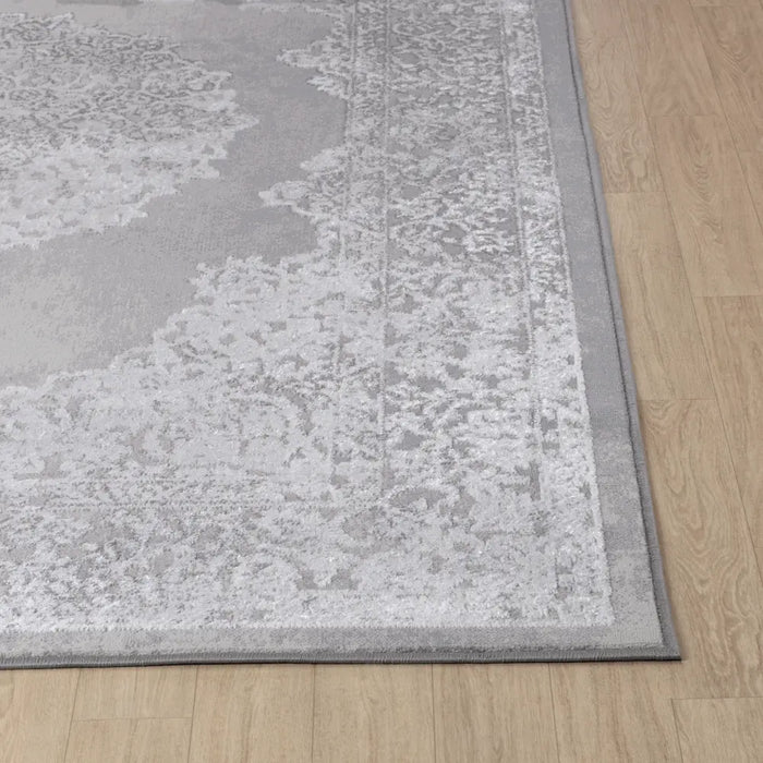 DEFNE Vintage Traditional Oriental Boho White/Grey Rug