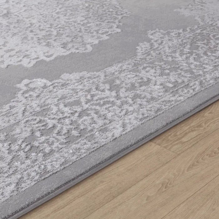 DEFNE Vintage Traditional Oriental Boho White/Grey Rug