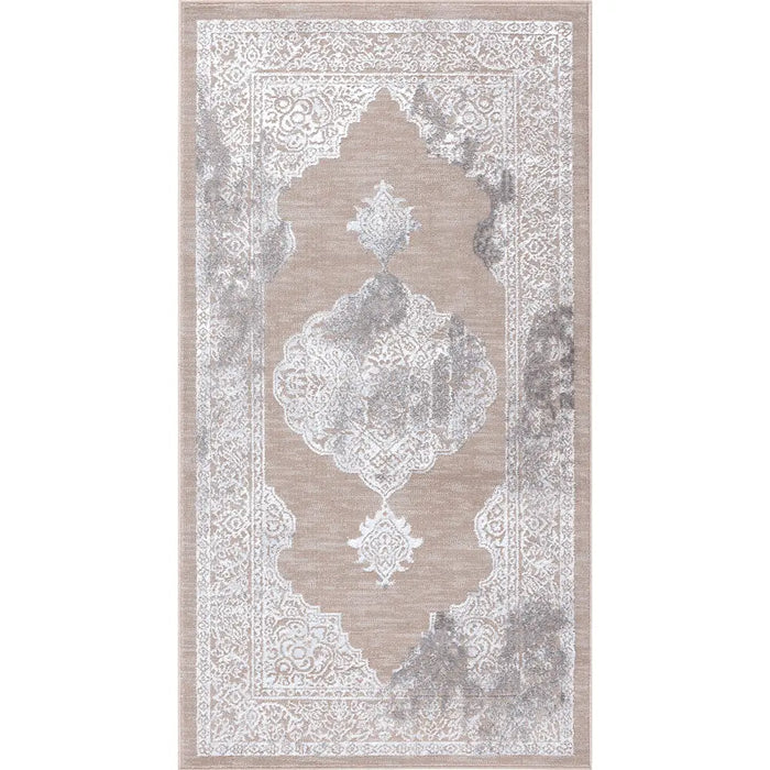 AZRA Vintage Traditional Oriental Boho Beige/White Rug