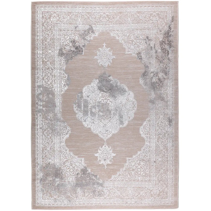 AZRA Vintage Traditional Oriental Boho Beige/White Rug