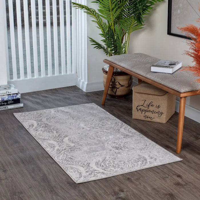 INGRID Vintage Traditional Oriental Boho Beige/Grey Rug