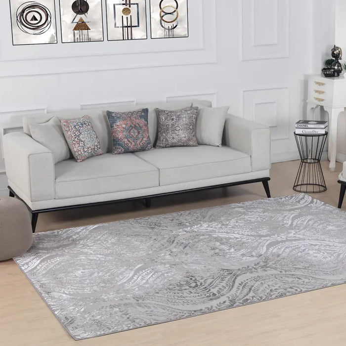 INGRID Vintage Traditional Oriental Boho Beige/Grey Rug