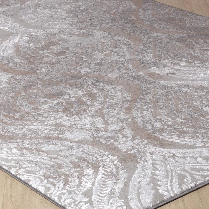 INGRID Vintage Traditional Oriental Boho White/Grey Rug