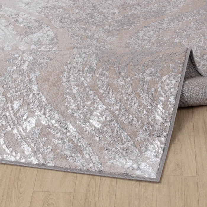 INGRID Vintage Traditional Oriental Boho White/Grey Rug