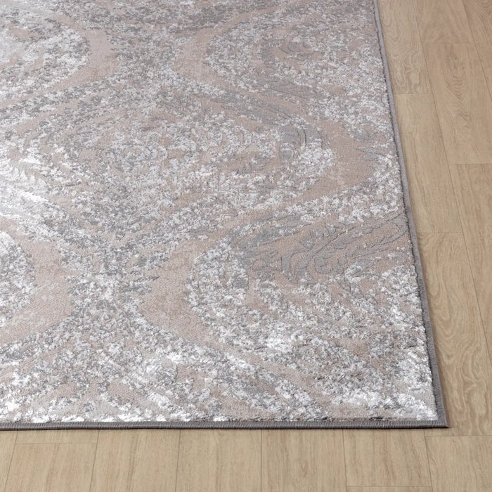 INGRID Vintage Traditional Oriental Boho White/Grey Rug