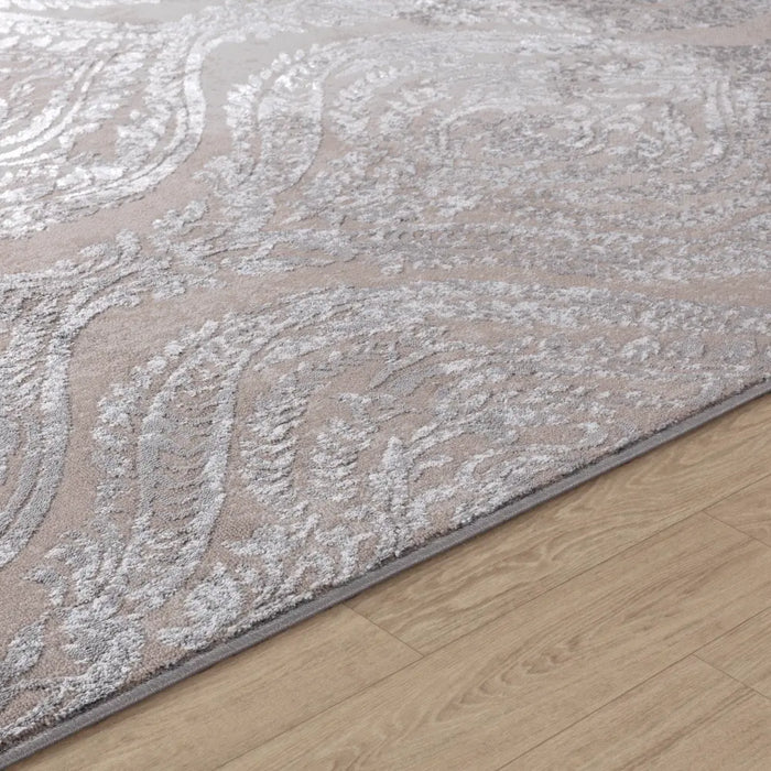 INGRID Vintage Traditional Oriental Boho White/Grey Rug