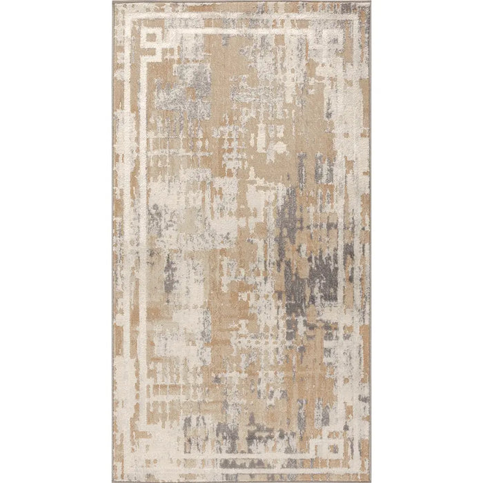 MARTINA Abstract Modern Marble Beige/White Rug