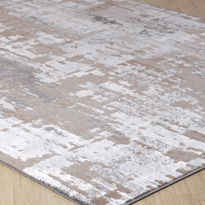 ORGANA Abstract Modern Marble White/Beige Rug