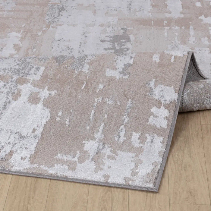 ORGANA Abstract Modern Marble White/Beige Rug