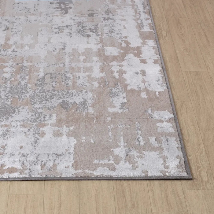 ORGANA Abstract Modern Marble White/Beige Rug