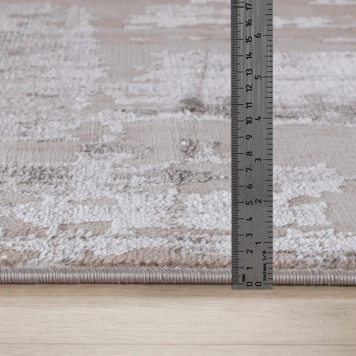 ORGANA Abstract Modern Marble White/Beige Rug