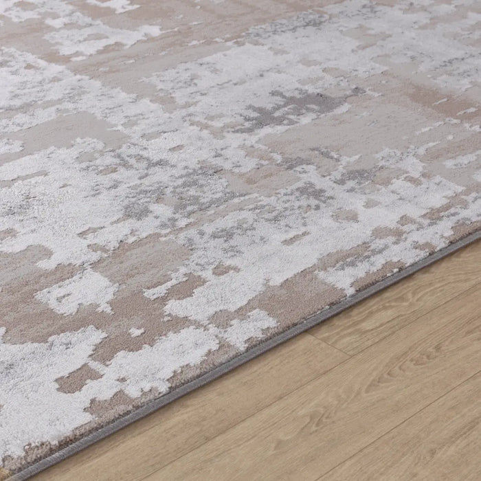 ORGANA Abstract Modern Marble White/Beige Rug