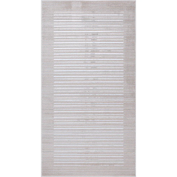 KAYSA Scandi Modern Beige/White Striped Rug