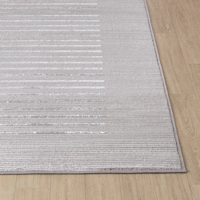 KAYSA Scandi Modern Beige/White Striped Rug