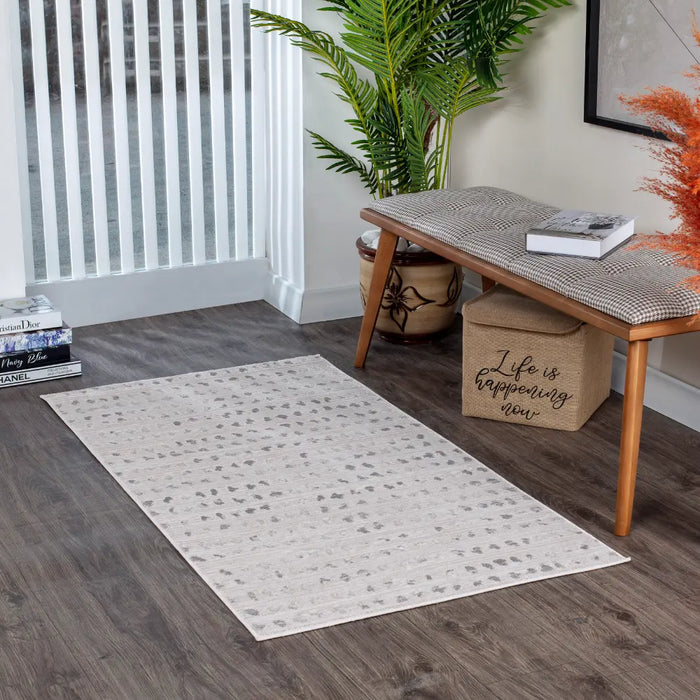 VALKIRIA Scandi Modern Beige/White Polka Dot Rug