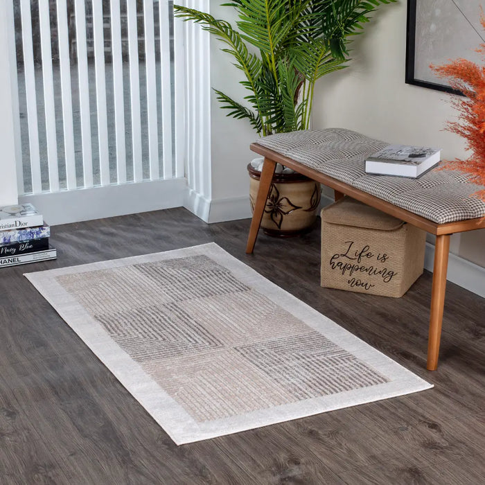 AITANA Scandi Modern Beige/White Rug
