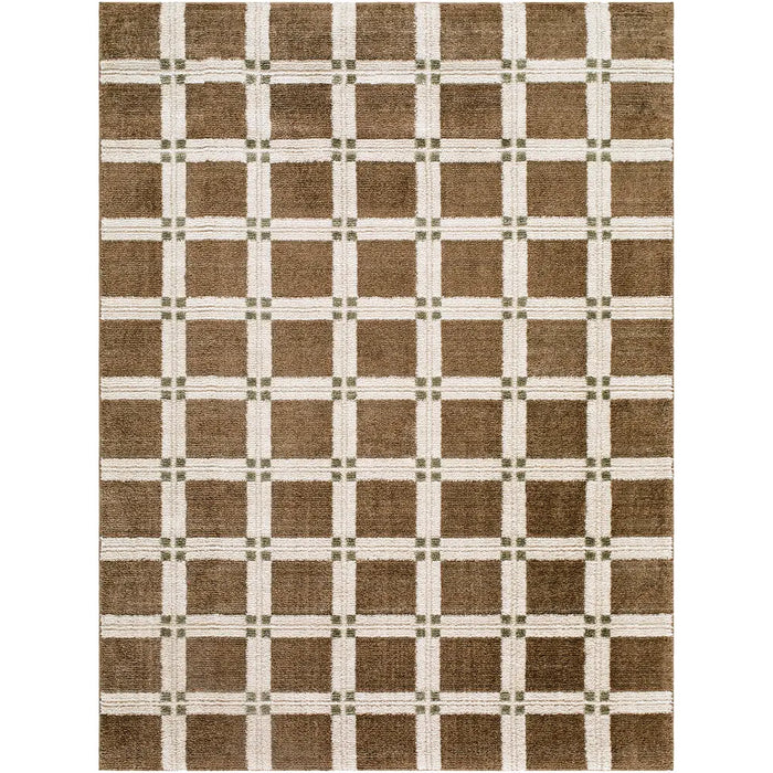 La Luna Modern Green Off-White Grey Brown Graphic Living Dining Bedroom Rug LUU2306
