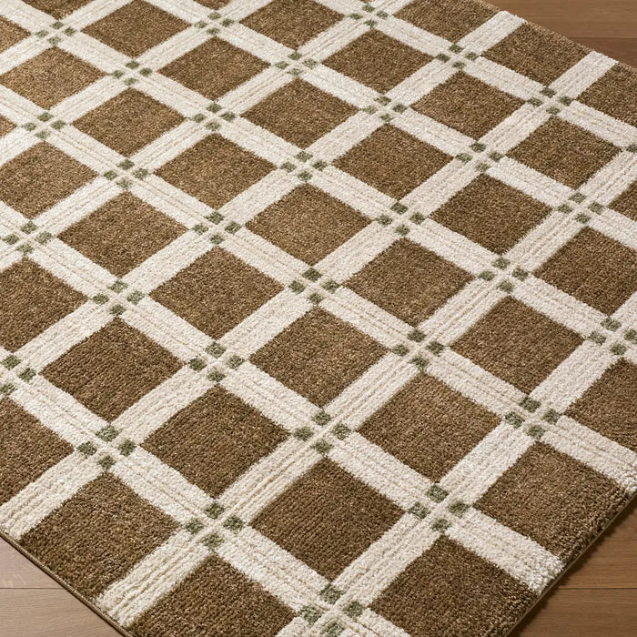 La Luna Modern Green Off-White Grey Brown Graphic Living Dining Bedroom Rug LUU2306