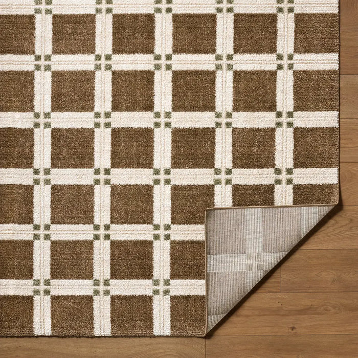 La Luna Modern Green Off-White Grey Brown Graphic Living Dining Bedroom Rug LUU2306