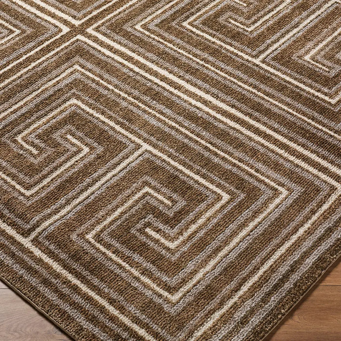 La Luna Global Brown Taupe Grey Graphic Living Dining Bedroom Rug LUU2311