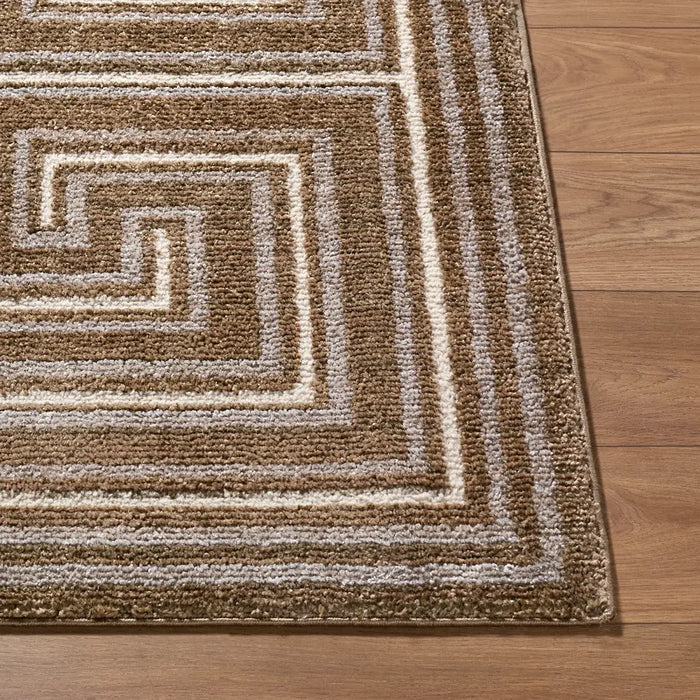 La Luna Global Brown Taupe Grey Graphic Living Dining Bedroom Rug LUU2311