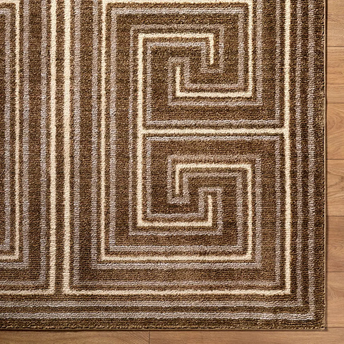 La Luna Global Brown Taupe Grey Graphic Living Dining Bedroom Rug LUU2311