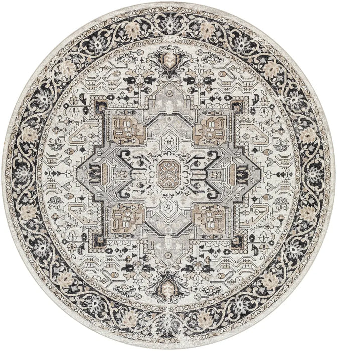 LIANA BADEN Machine Washable Traditional Boho Beige Rug