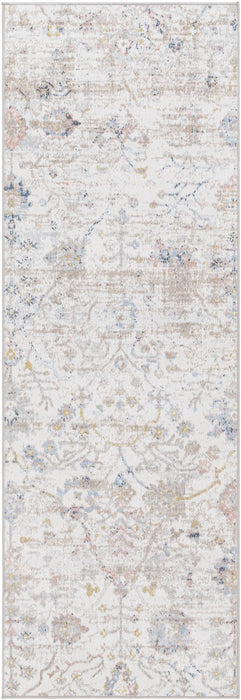 LIVIA HORNE Machine Washable Traditional Boho Ivory Rug